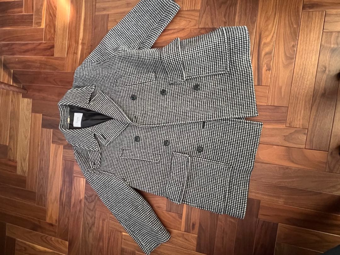 チェック柄ダブルブレストコート Mサイズ