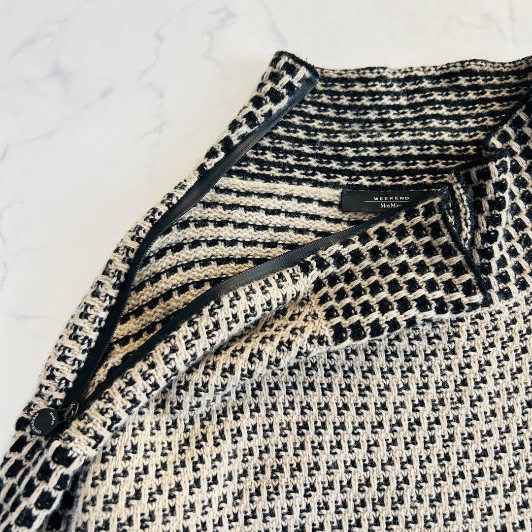 【雑誌掲載】マックスマーラ ピュアヴァージンウール ニットワンピース モノトーン