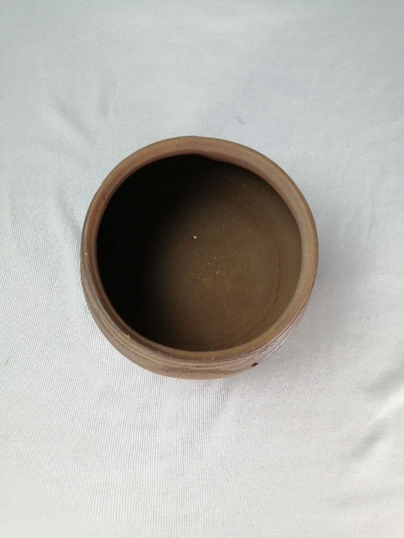 【茶道具】古常滑建水　茶人花押朱書き直判　　建水118