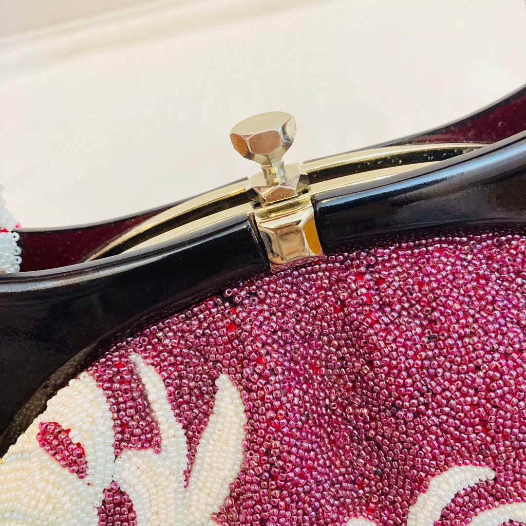 ビーズバック　むらさき　パープル　和装　着物