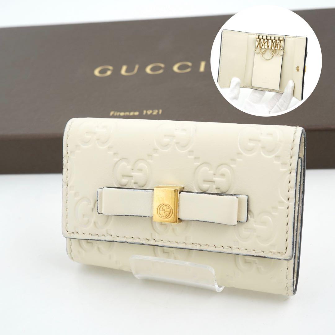 ✨未使用展示品✨　GUCCI キーケース　メイフェア　リボン　GGライン 6連