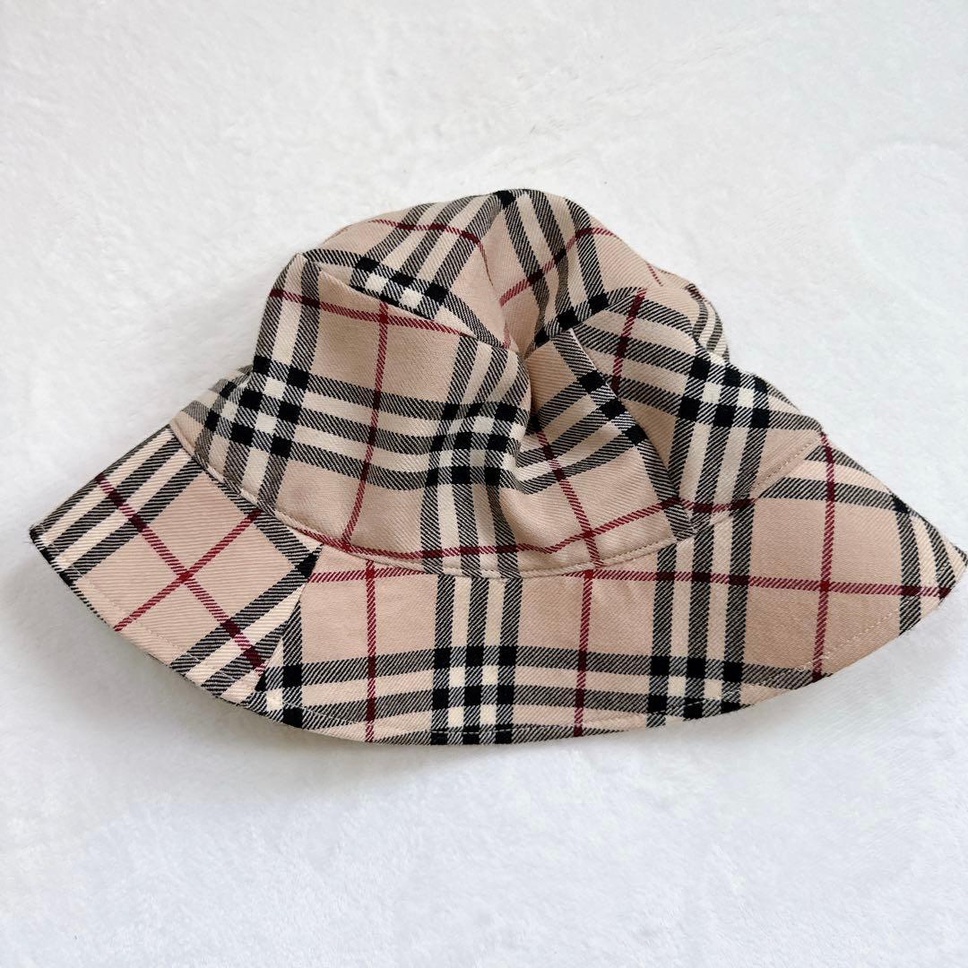バーバリー ブルーレーベル ウール バケットハット ノバチェック バケハ 帽子