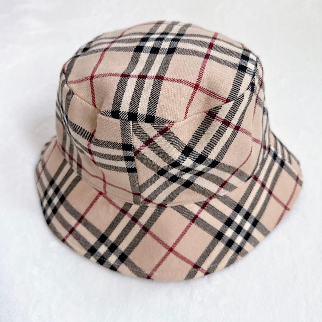 バーバリー ブルーレーベル ウール バケットハット ノバチェック バケハ 帽子