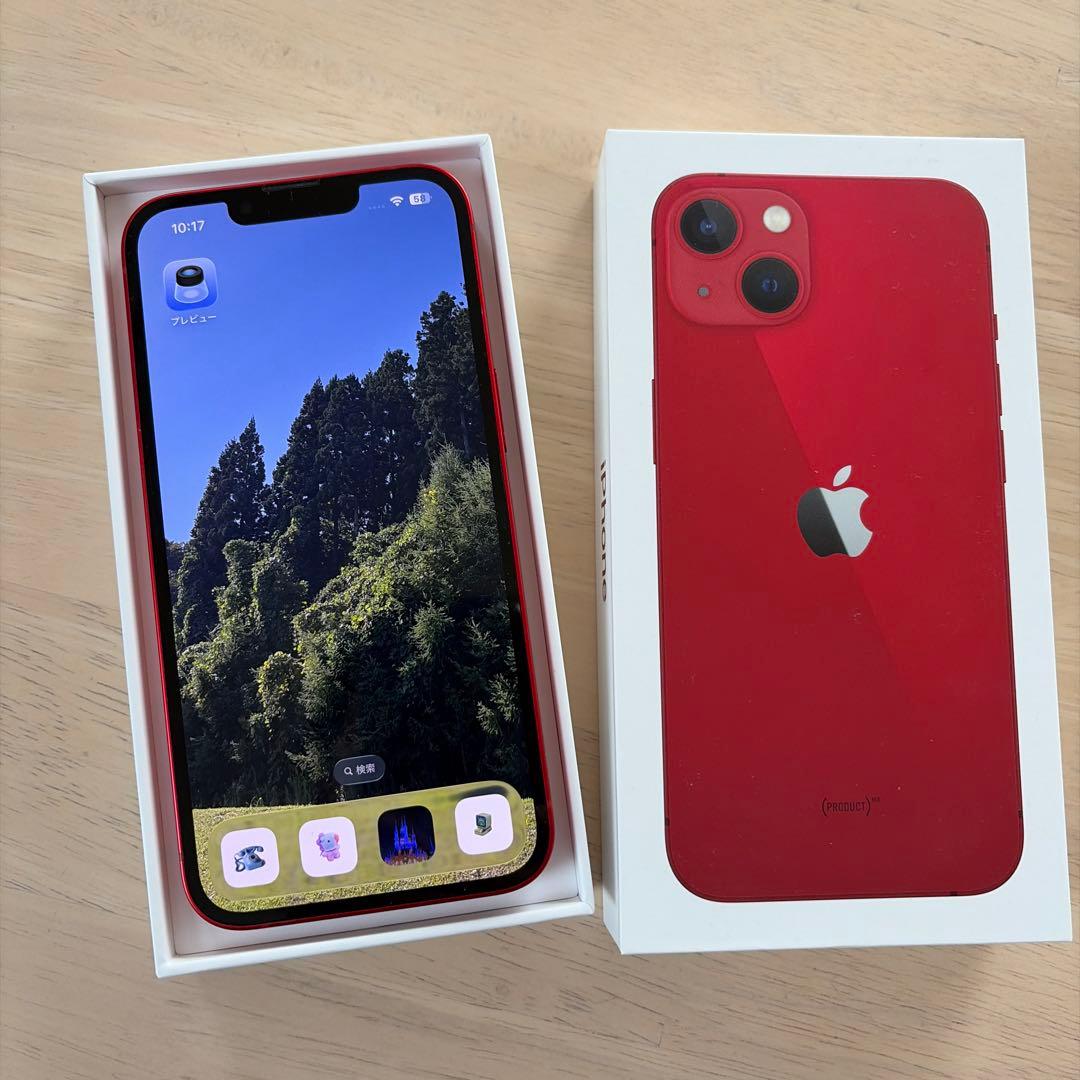 【美品】Apple iPhone 13 (RED) 本体　箱ケーブル付