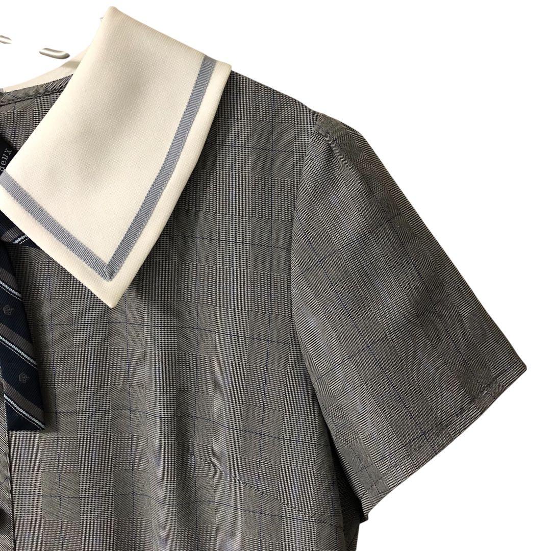 CHOPIN deux ショパンドゥ 半袖ワンピース リボン付き グレー165㎝