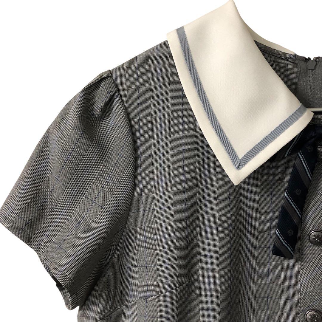 CHOPIN deux ショパンドゥ 半袖ワンピース リボン付き グレー165㎝