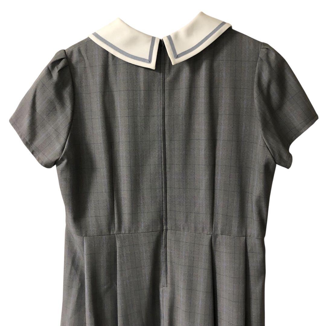 CHOPIN deux ショパンドゥ 半袖ワンピース リボン付き グレー165㎝