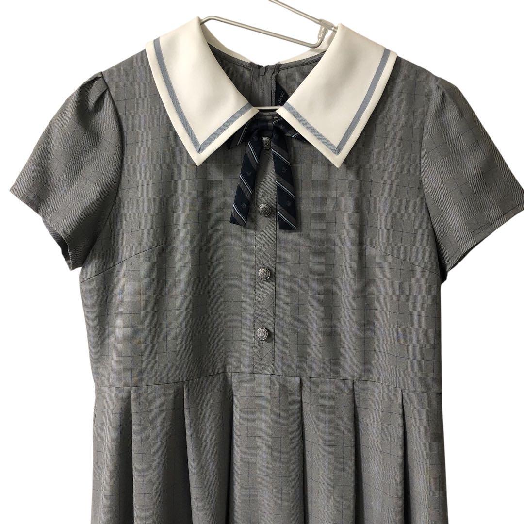 CHOPIN deux ショパンドゥ 半袖ワンピース リボン付き グレー165㎝