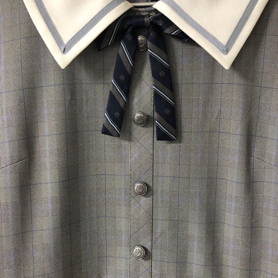 CHOPIN deux ショパンドゥ 半袖ワンピース リボン付き グレー165㎝