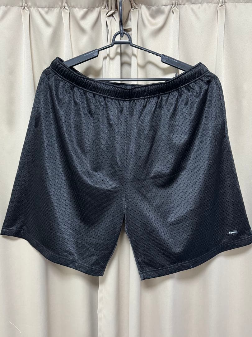 Supreme ブラック メッシュショートパンツ