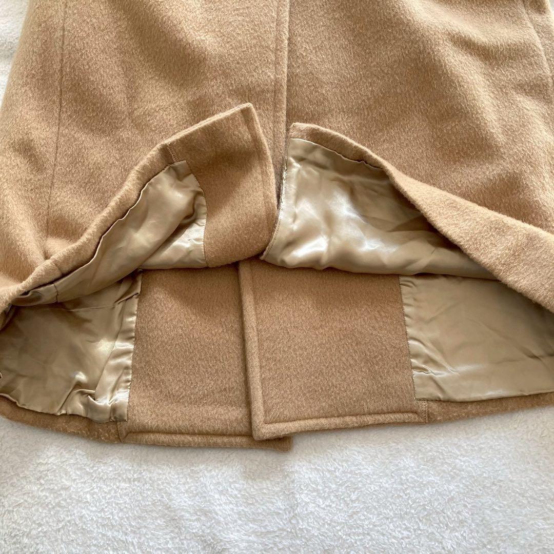 ラルフローレン ウール混 ダブル ロングコート 9号 ブラウン きれいめ 上質