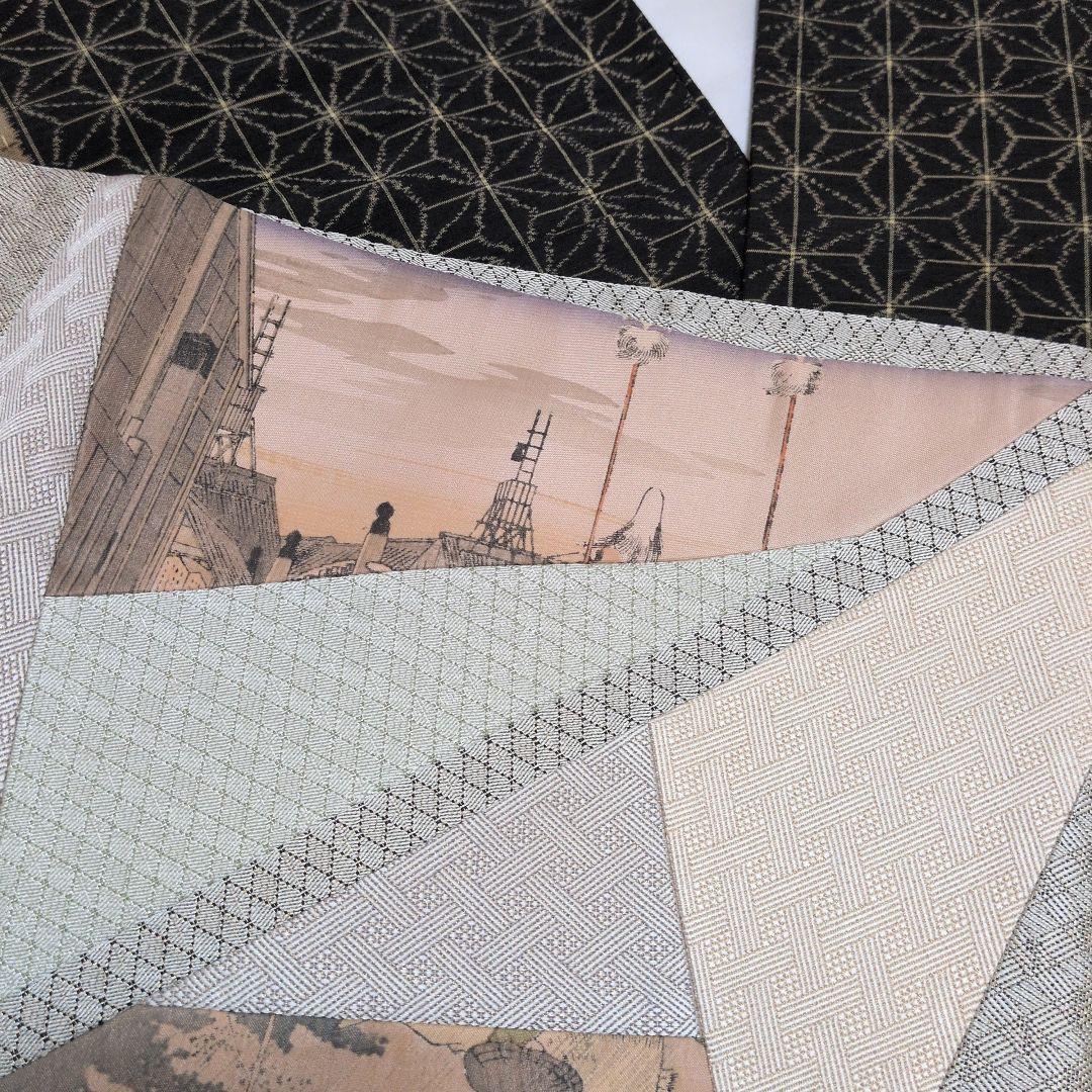 2/1 yoshie　東海道五十三次　麻柄　絣　長着　渋カッコイイ　セット