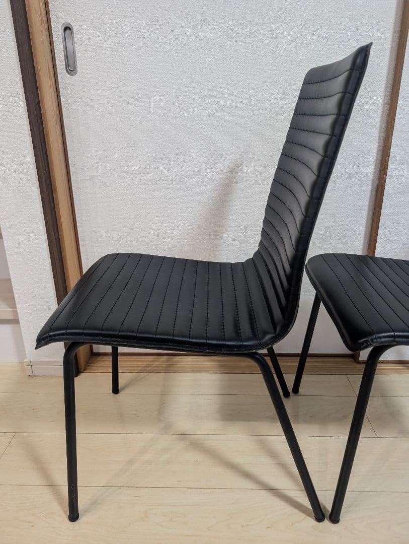 【美品】ニトリ ダイニングチェア クーボ BK 2脚セット