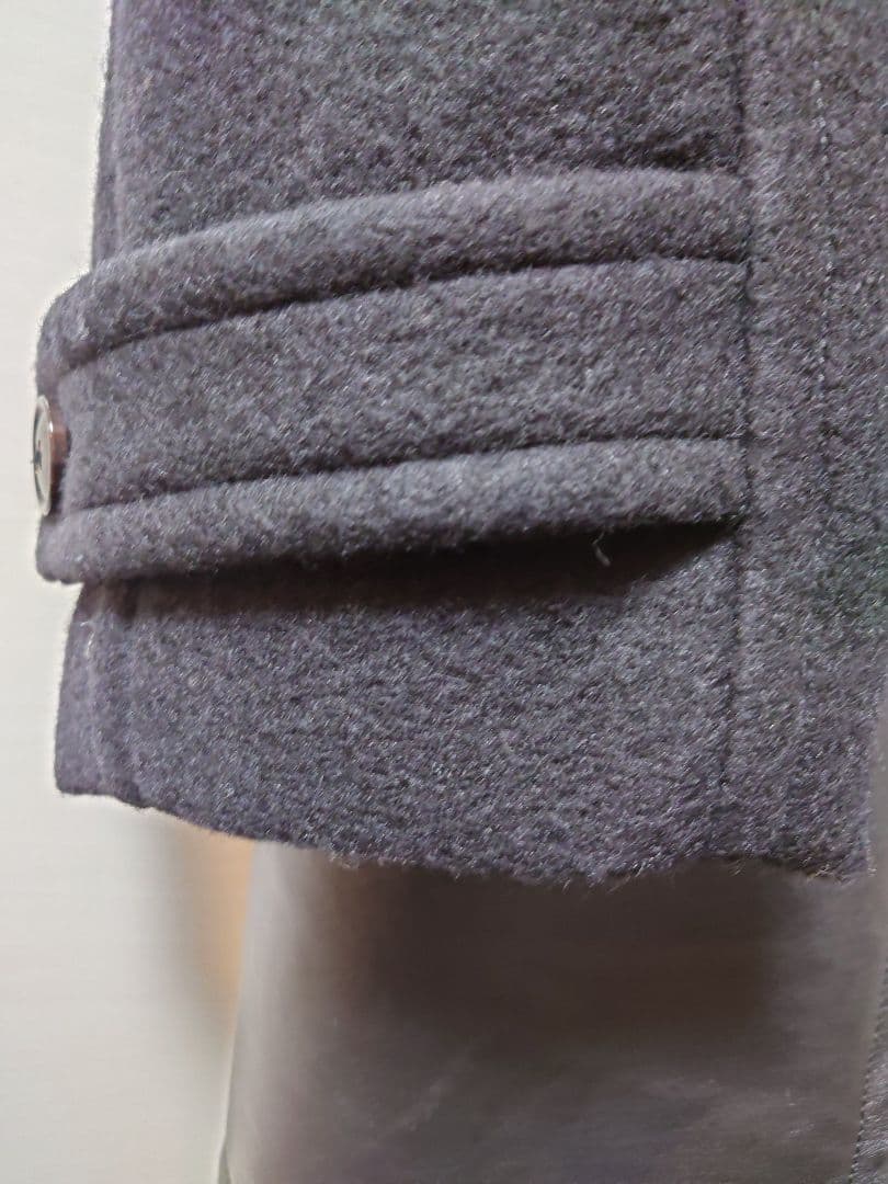 極美品 COACH レザー切替ウールロングコート ターンロック シグネチャー M