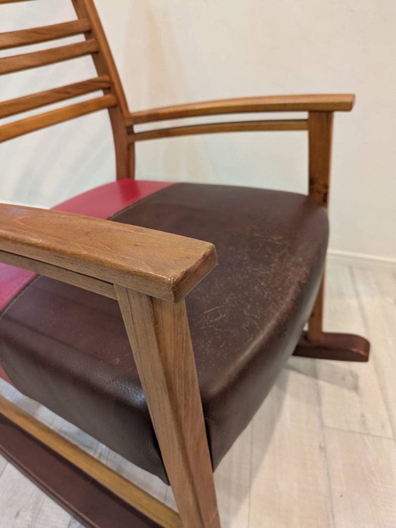 人気のロッキングチェア[BC工房]アームチェア手作り木製椅子USED品