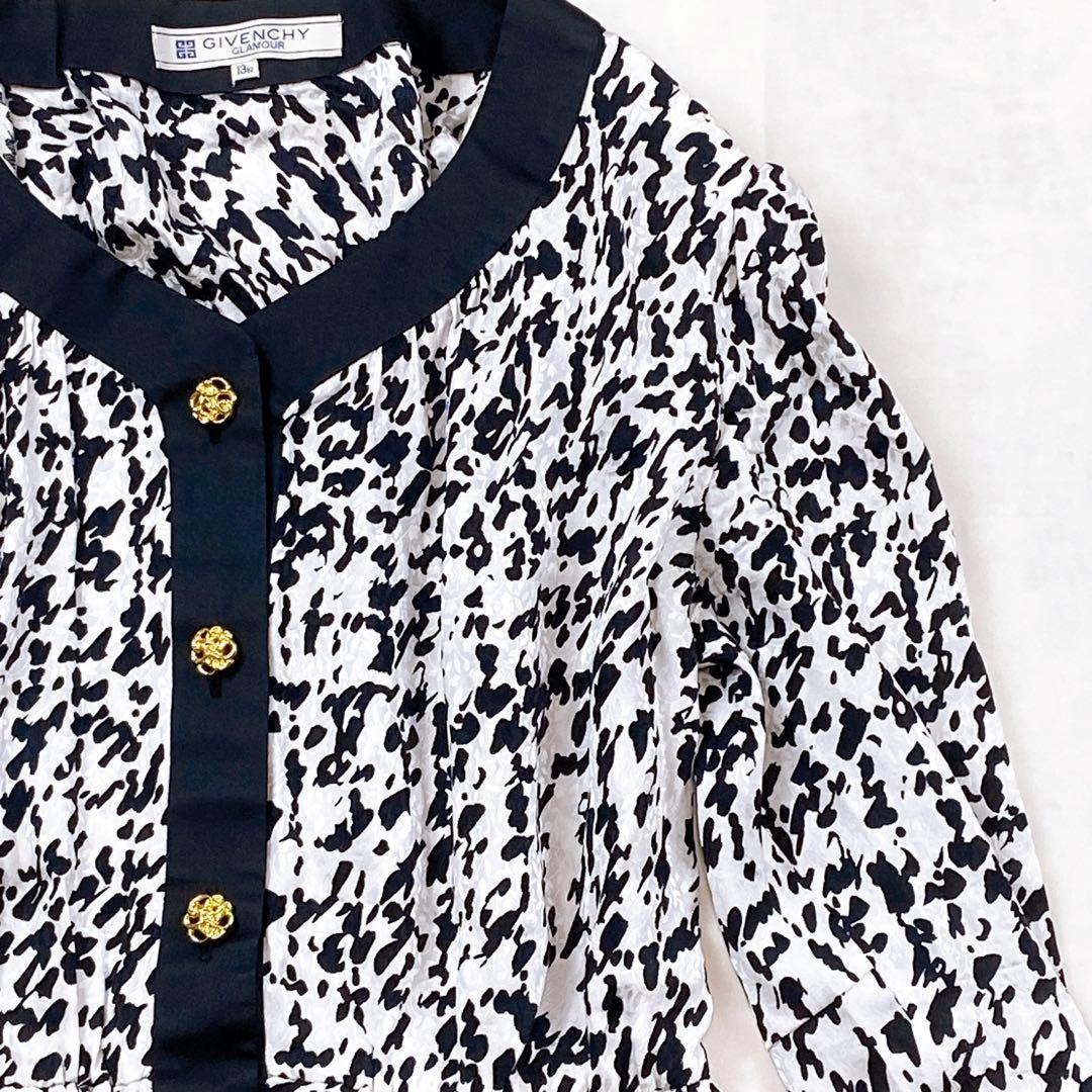 美品 総シルク ウエストゴム ジバンシー 総柄 金ボタン LL 大きいサイズ