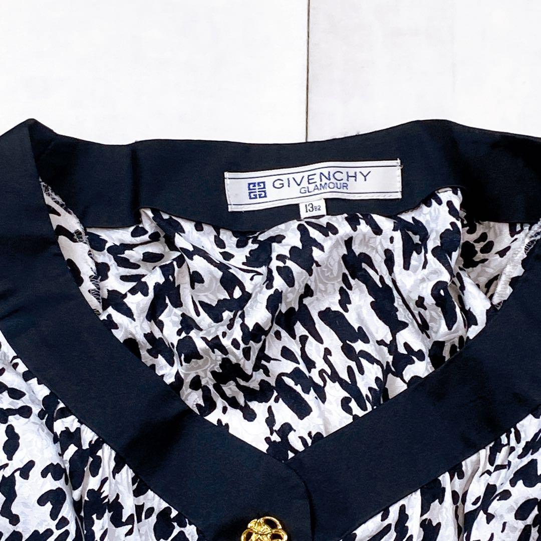 美品 総シルク ウエストゴム ジバンシー 総柄 金ボタン LL 大きいサイズ