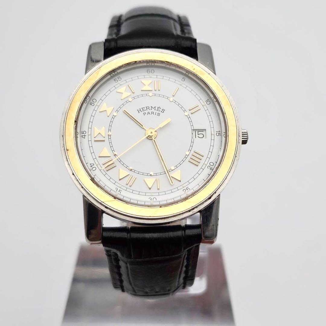 新品ベルト✨　エルメス キャリック 時計 腕時計 ボーイズ レザー　クォーツ