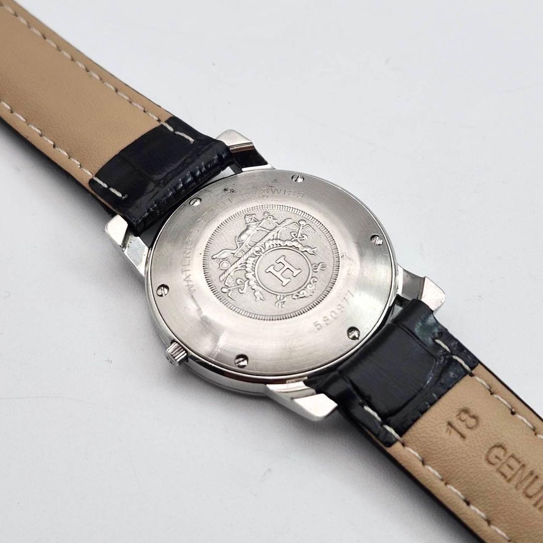 新品ベルト✨　エルメス キャリック 時計 腕時計 ボーイズ レザー　クォーツ