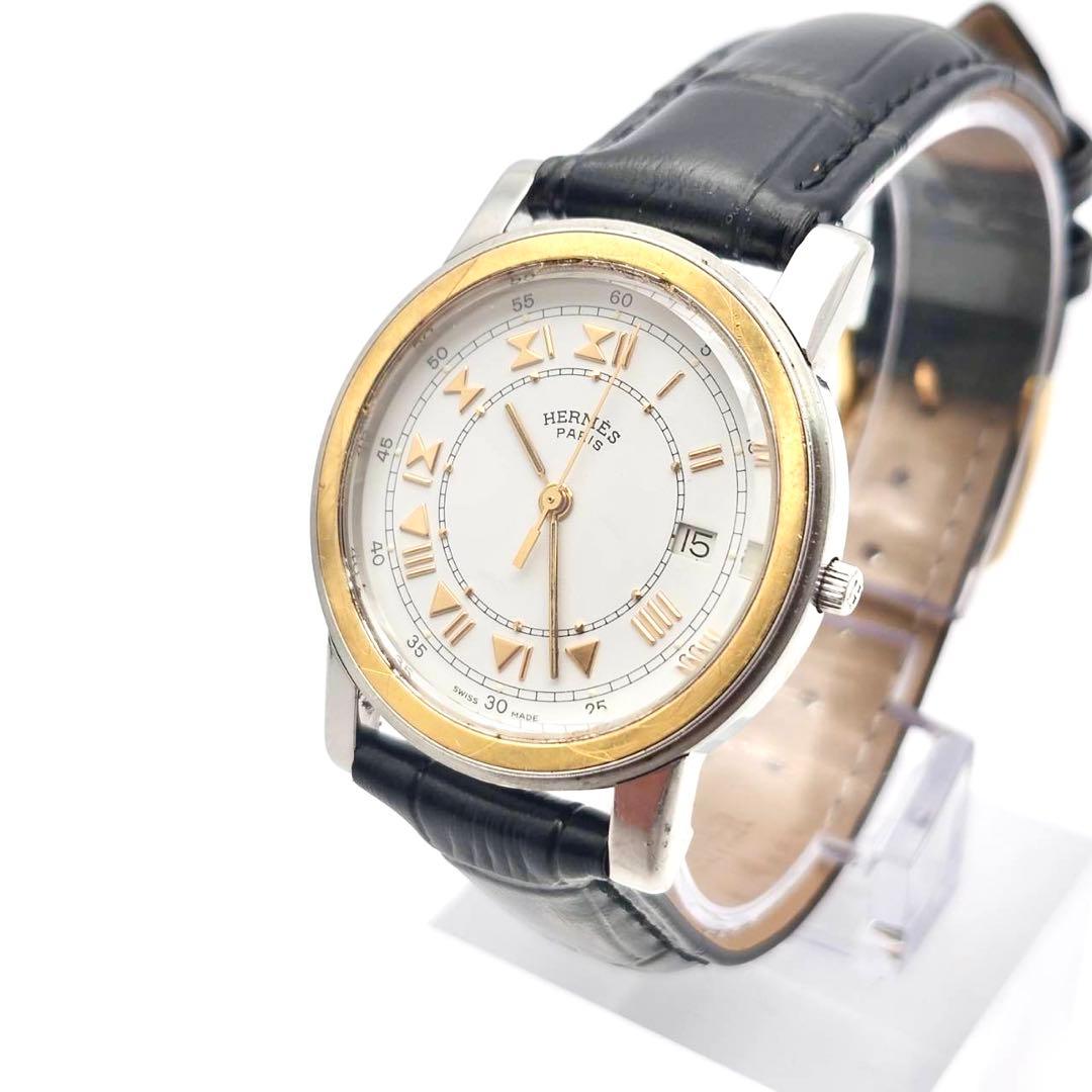 新品ベルト✨　エルメス キャリック 時計 腕時計 ボーイズ レザー　クォーツ