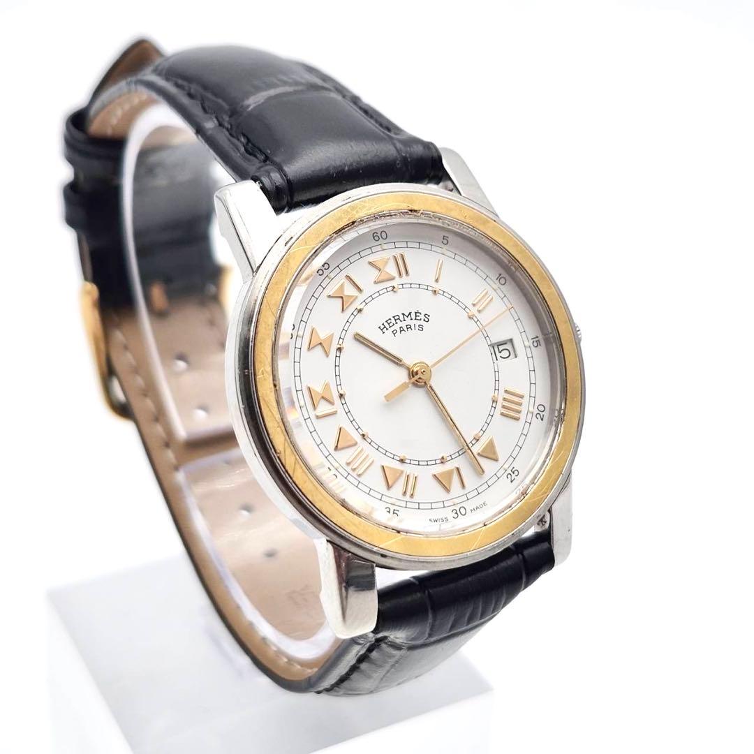新品ベルト✨　エルメス キャリック 時計 腕時計 ボーイズ レザー　クォーツ