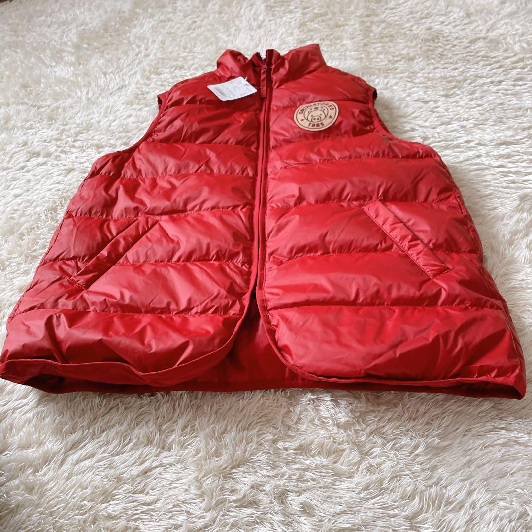 タグ付き drug store's ライトダウンベスト ブタ L レッド
