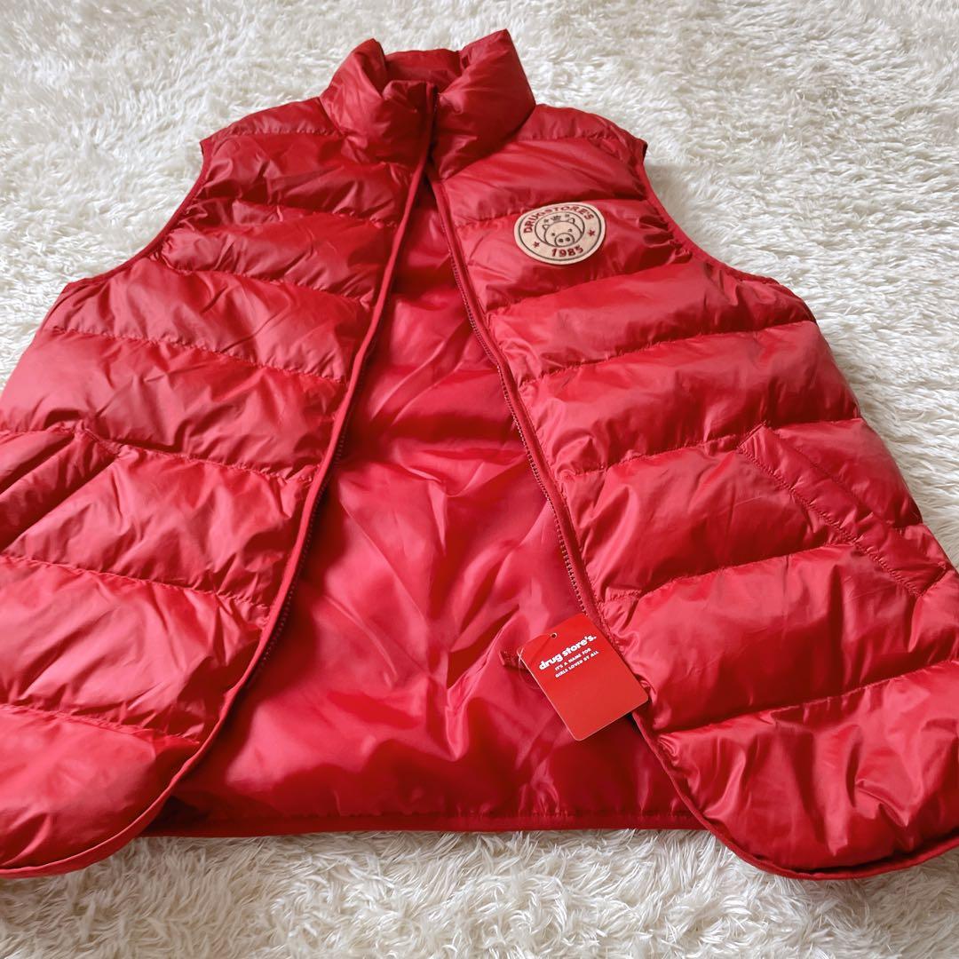 タグ付き drug store's ライトダウンベスト ブタ L レッド