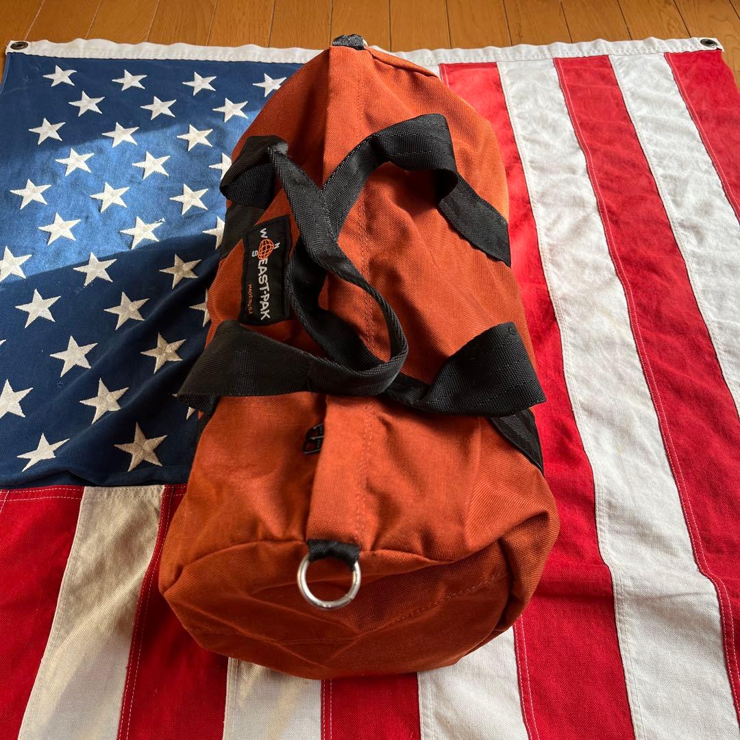 70s ビンテージ EASTPAK 旧タグ ドラムバック オレンジ アメリカ製
