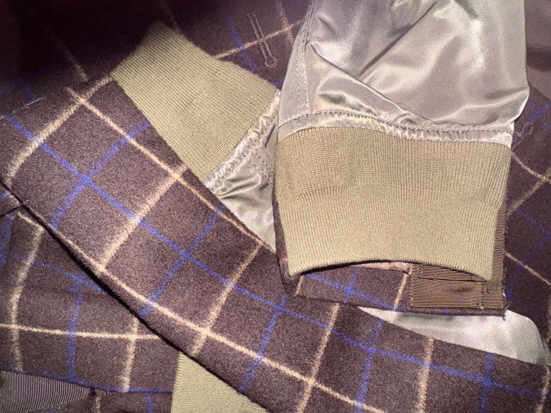 Sacai サカイ✰ コレクション美品クリーニング済　チェック　MA-1 コート