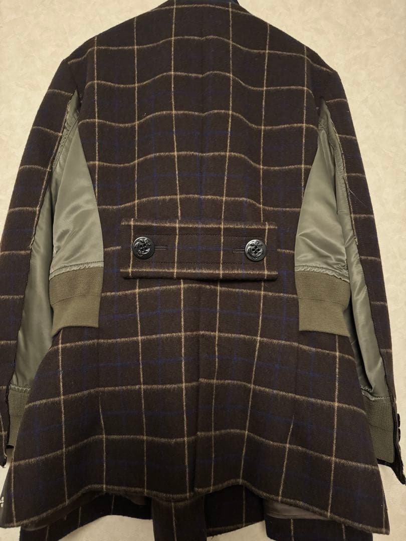 Sacai サカイ✰ コレクション美品クリーニング済　チェック　MA-1 コート