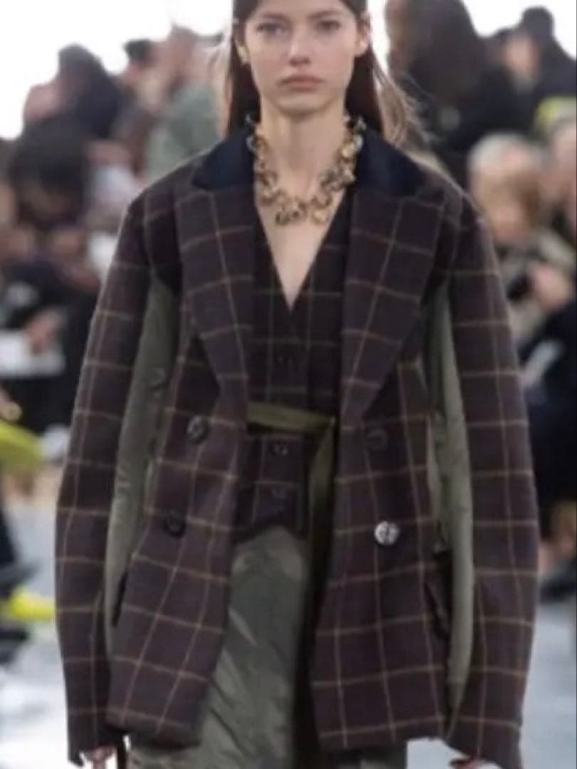 Sacai サカイ✰ コレクション美品クリーニング済　チェック　MA-1 コート