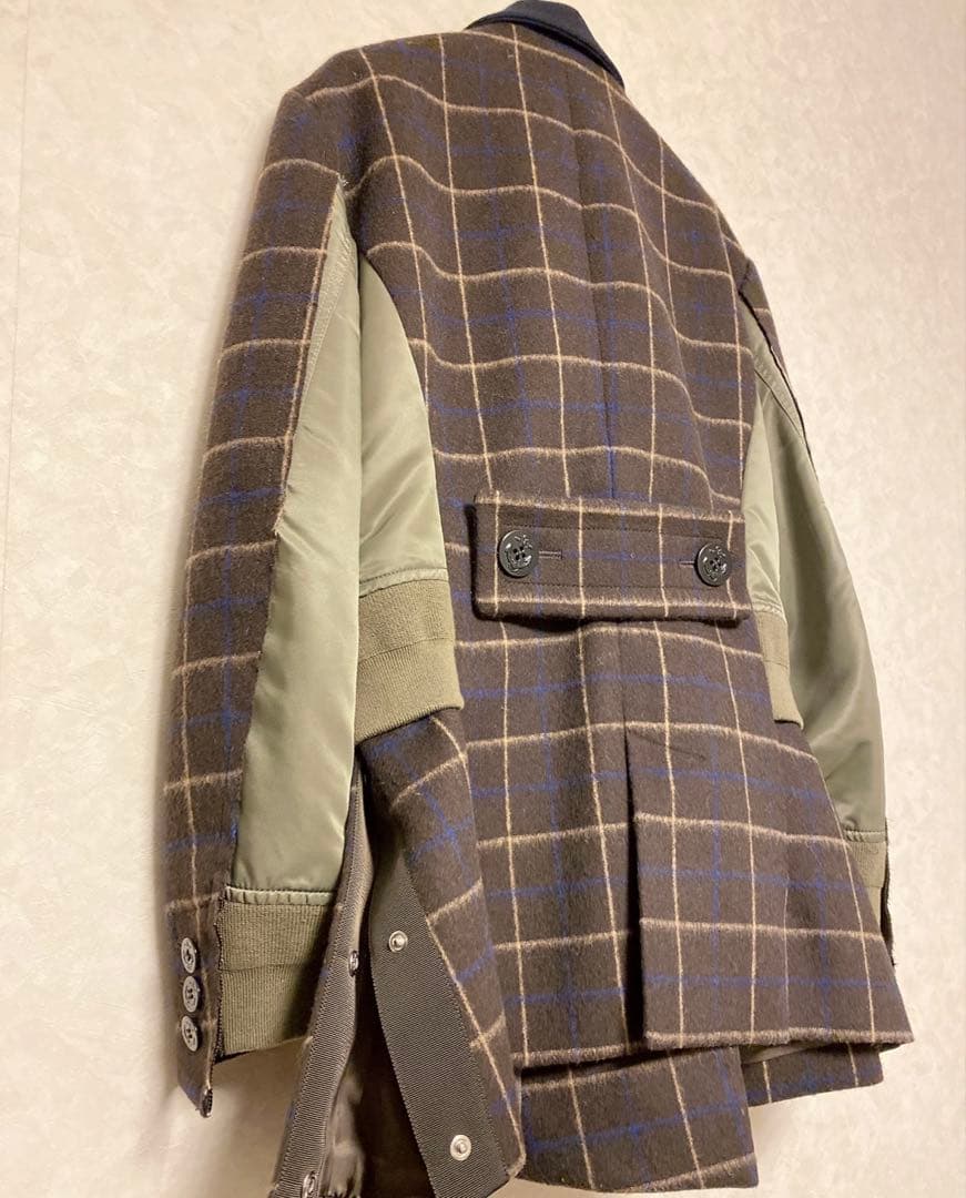 Sacai サカイ✰ コレクション美品クリーニング済　チェック　MA-1 コート