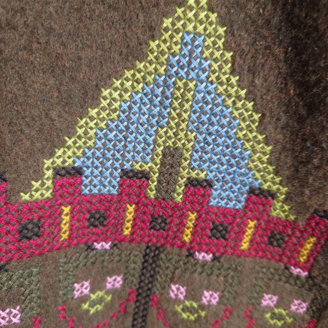 け298 Cooアルベロベロ 刺繍 フーディー コート カーキ ブタ 花