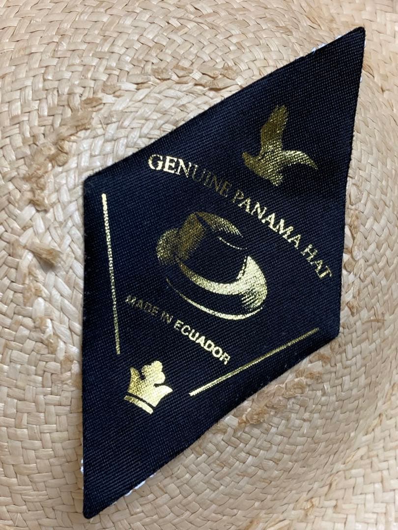 メンズ　超高級　帽子　パナマハット　ベージュ　羽毛リボン　ニードルス　エクアドル