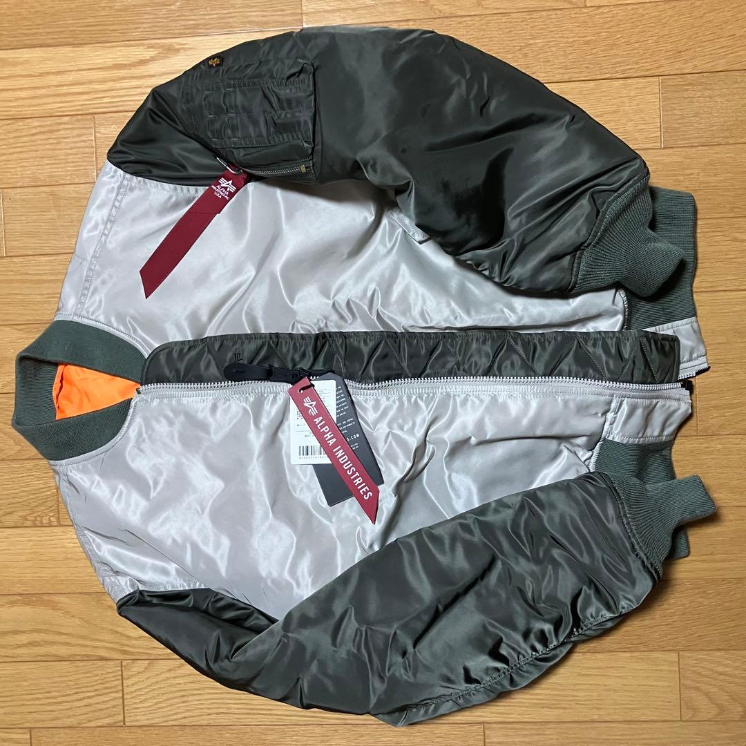 【新品】ALPHA INDUSTRIES MA-1 ジャケット アイスグレー L