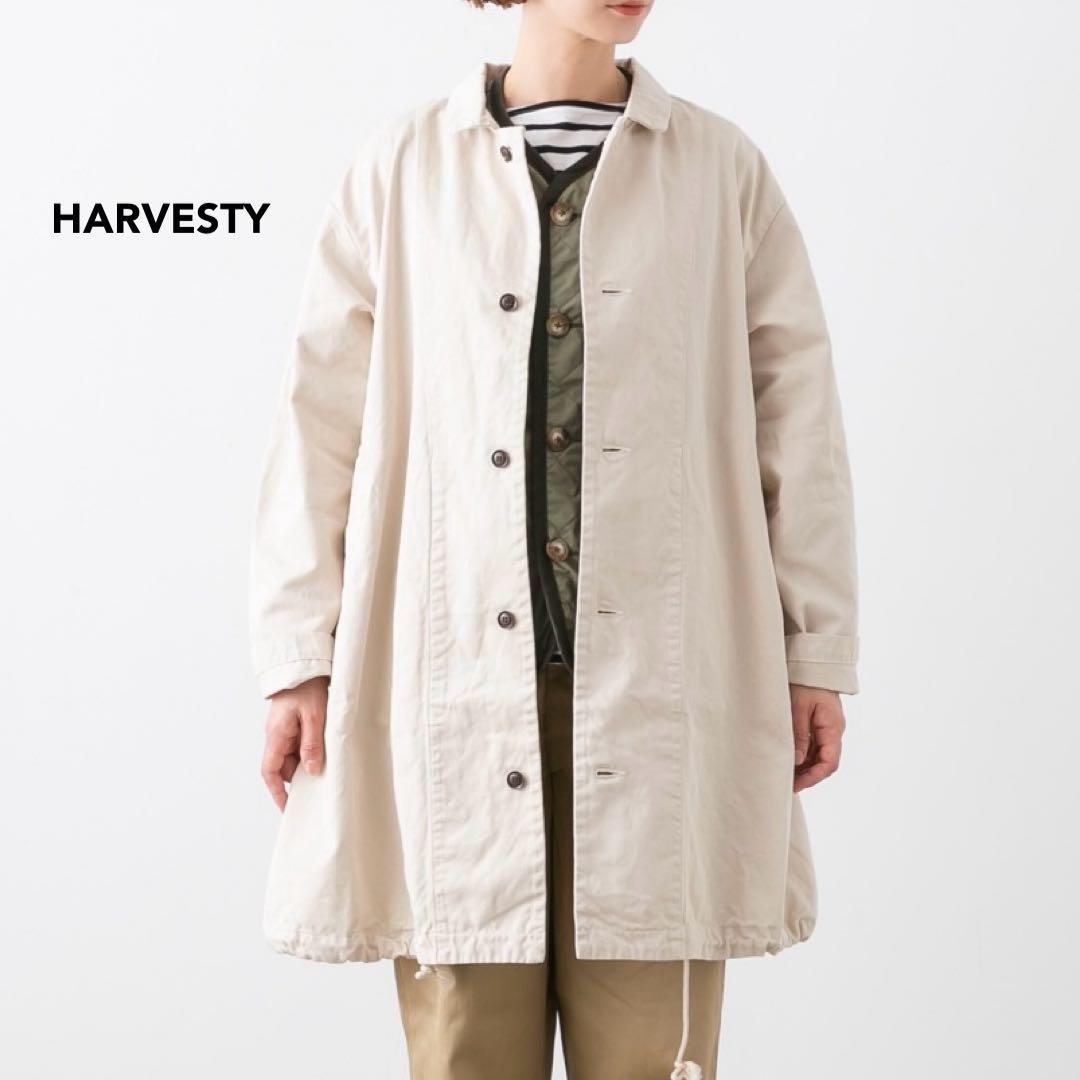 HARVESTY ハーベスティ オーバーハーフコート アイボリー サイズ1