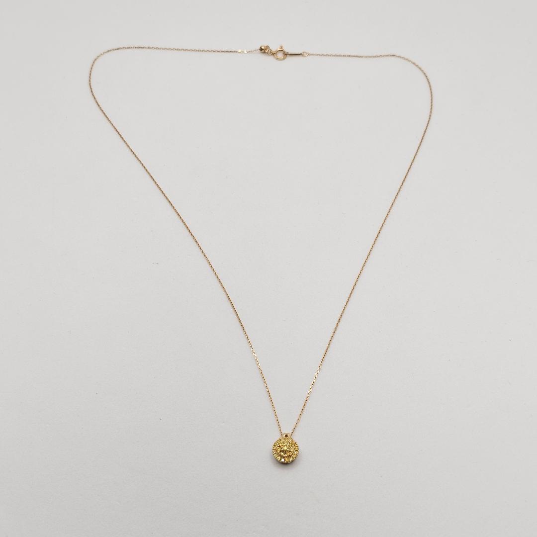 天然イエローダイヤモンド 0.2ct パヴェ ネックレス K18