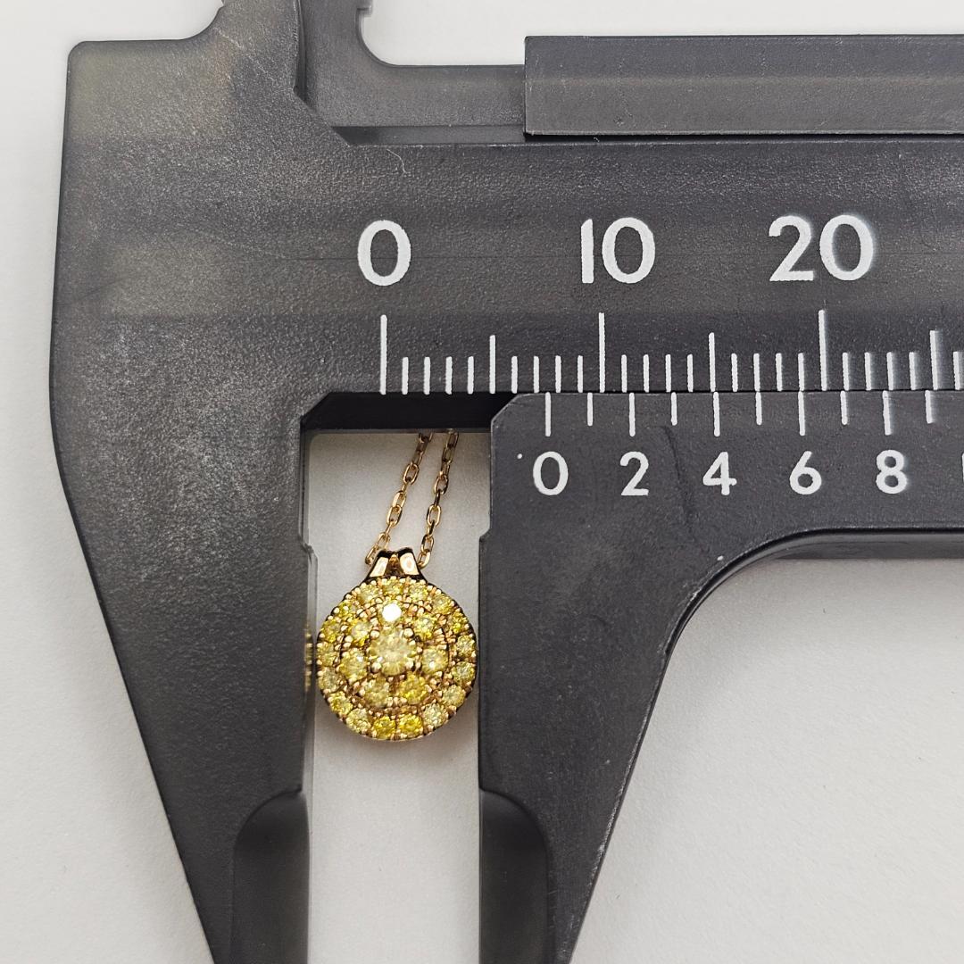 天然イエローダイヤモンド 0.2ct パヴェ ネックレス K18