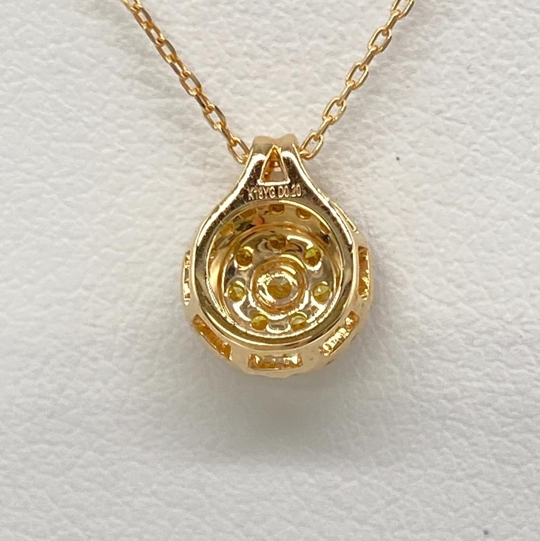天然イエローダイヤモンド 0.2ct パヴェ ネックレス K18