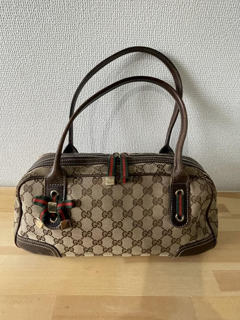 GUCCI グッチ プリンシーGG シェリーライン リボン ショルダーバッグ