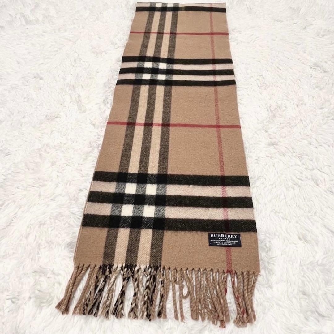 名作✨良品✨バーバリー ロンドン マフラー　メガチェック　カシミヤ　メリノウール