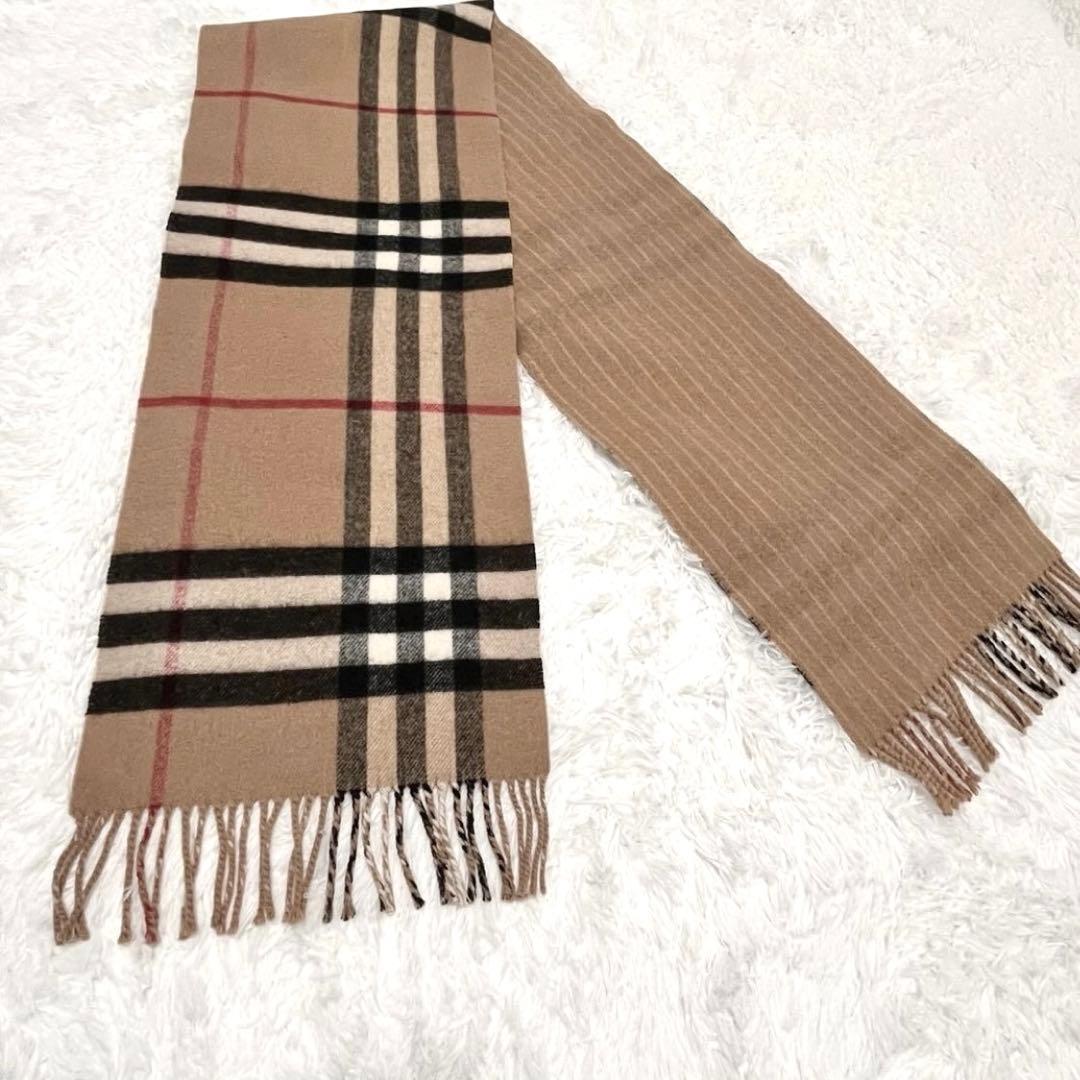 名作✨良品✨バーバリー ロンドン マフラー　メガチェック　カシミヤ　メリノウール