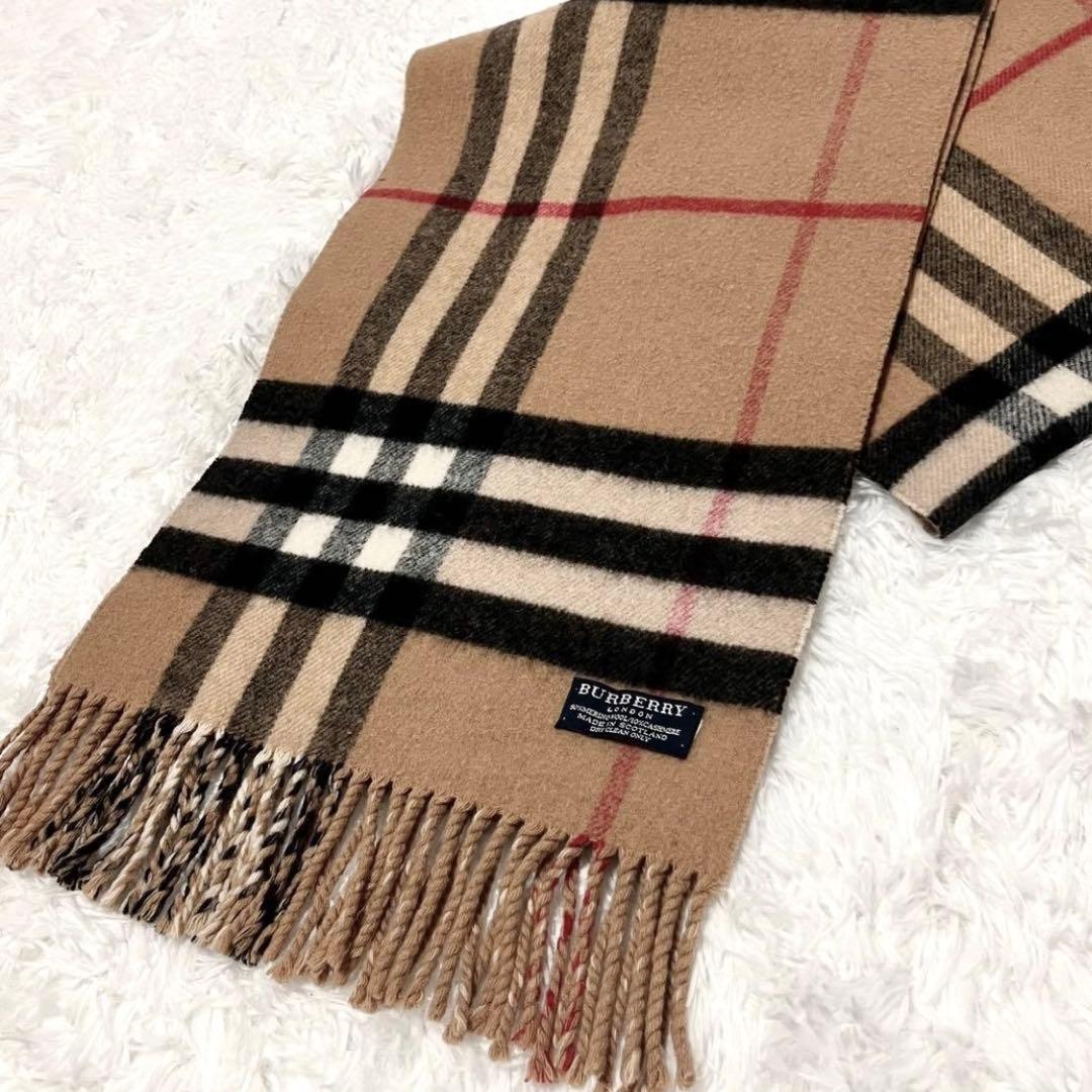 名作✨良品✨バーバリー ロンドン マフラー　メガチェック　カシミヤ　メリノウール