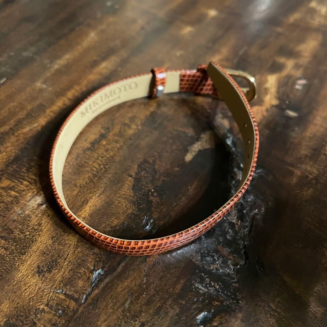 MIKIMOTO パール ウォッチ 腕時計 GP 革ベルト シェル文字盤