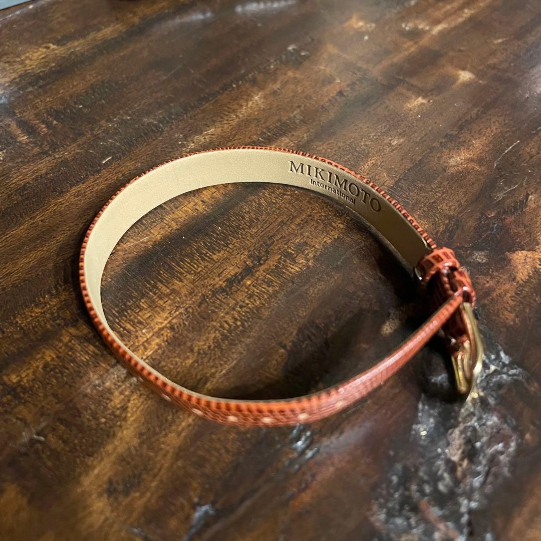 MIKIMOTO パール ウォッチ 腕時計 GP 革ベルト シェル文字盤