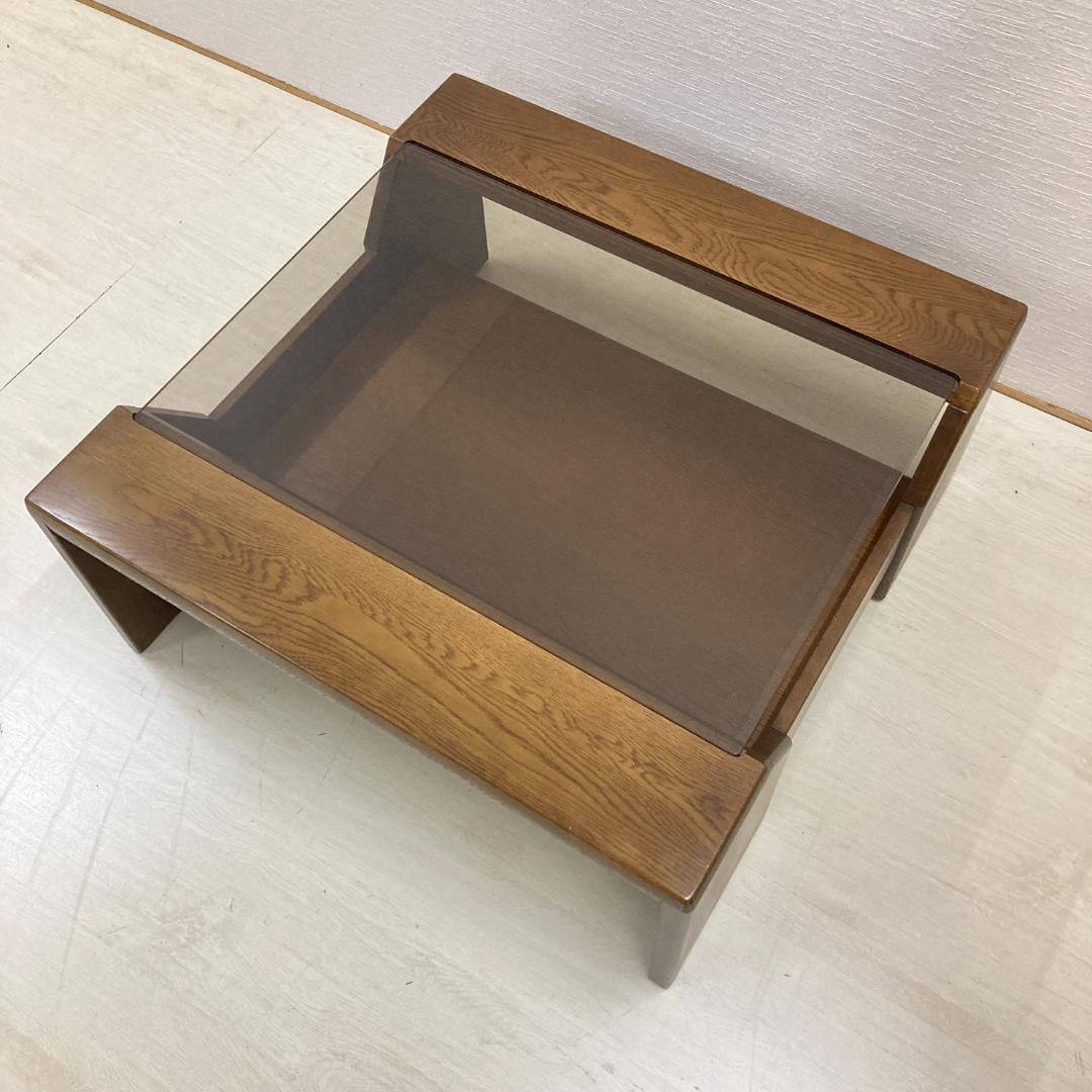 【カリモク】ガラステーブル　センターテーブル　ローテーブル　リビングテーブル