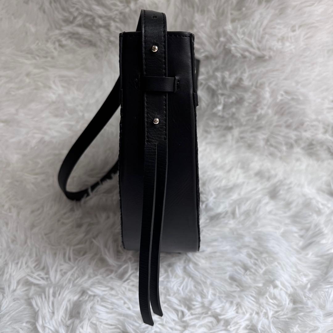 【美品】ヘレンカミンスキー ラフィア かごバッグ レザー 半月 ショルダーバッグ