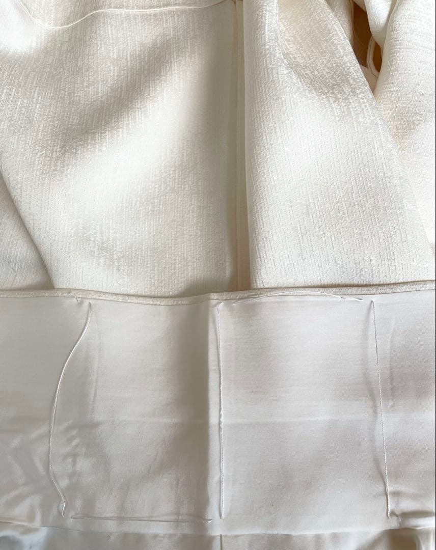 可憐な総刺繍 訪問着 ◇正絹 ホワイト裄長トールサイズ