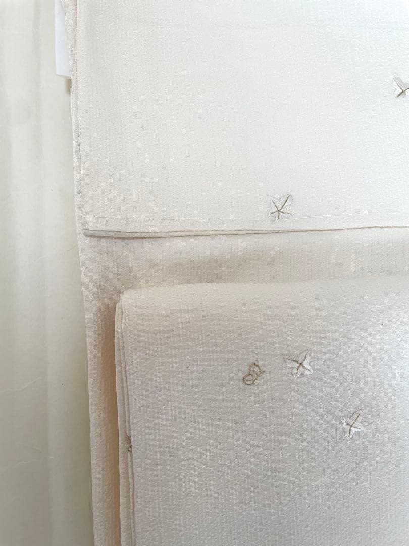 可憐な総刺繍 訪問着 ◇正絹 ホワイト裄長トールサイズ