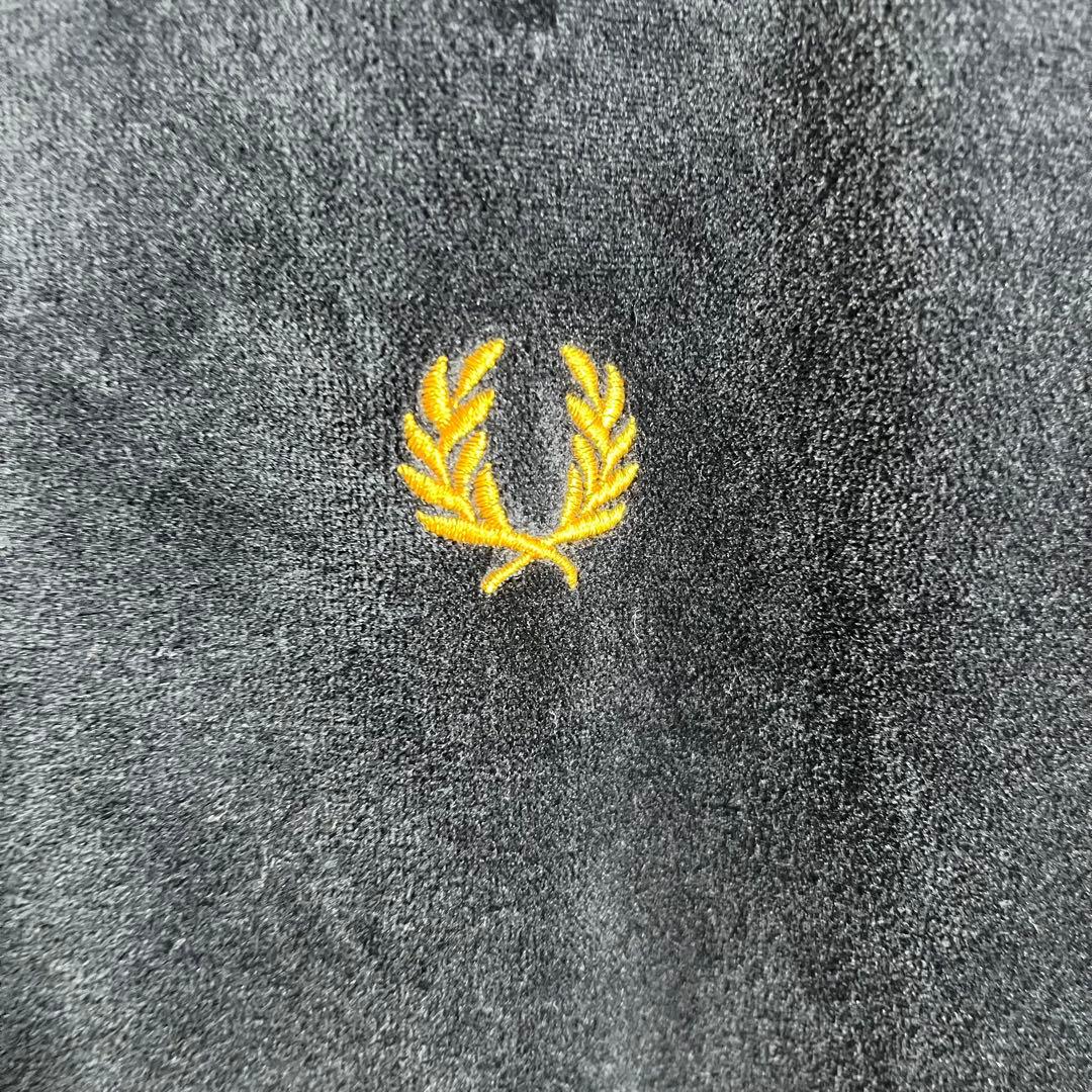 【人気ベロア】フレッドペリー トラックジャケット 月桂樹ロゴ ブラック S